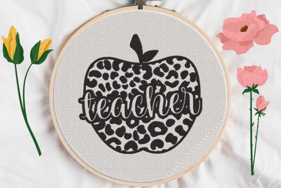Teacher Sign Leopard Apple: A Stitch-Out Review